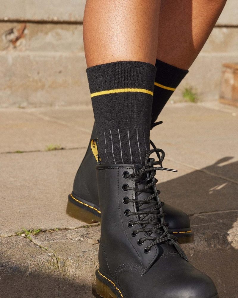 Black Dr Martens Lightweight Organic Cotton Blend Socks (Organic Cotton Blend) Socks | PO12-E0UA