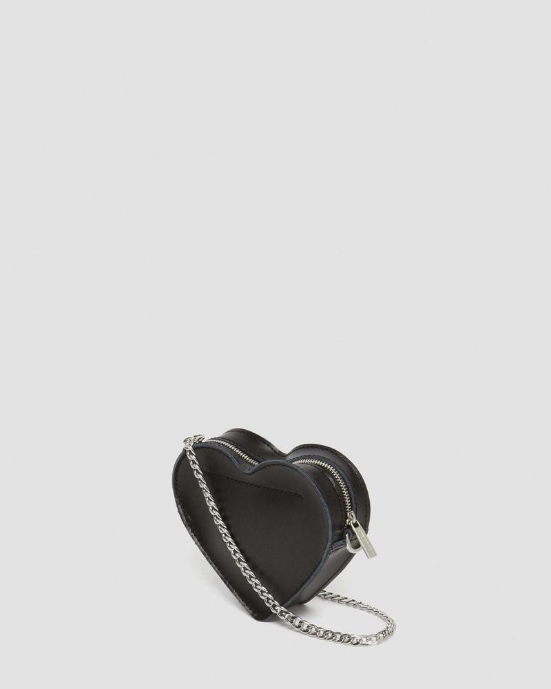 Black Dr Martens Mini Heart Shaped Kiev & Patent Leather Bag (Kiev+Patent Lamper) Bags & Backpacks | VP09-Q6OM