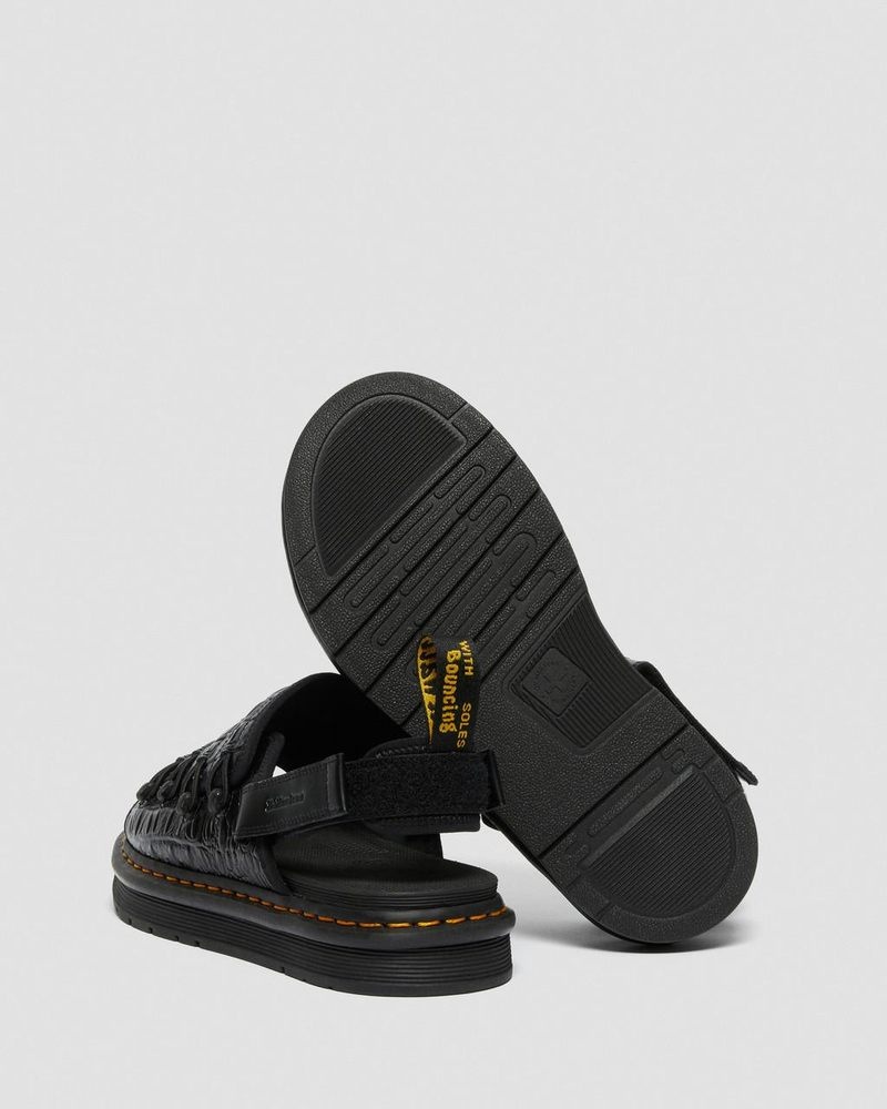 Black Dr Martens Mura Suicoke Croco Leather Sandals (New Vibrance Croco) Sandals | CF88-X7TD