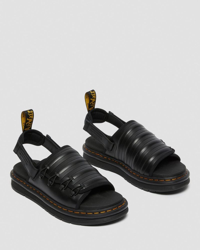 Black Dr Martens Mura Suicoke Leather Sandals Sandals | CO10-S4LX