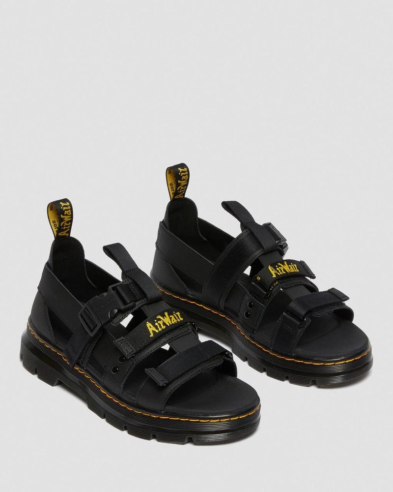 Black Dr Martens Pearson Webbing Sandals (Element+Webbing) Sandals | TT51-V2GQ