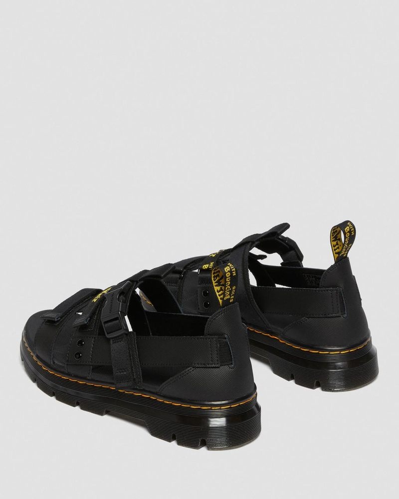 Black Dr Martens Pearson Webbing Sandals (Element+Webbing) Sandals | TT51-V2GQ