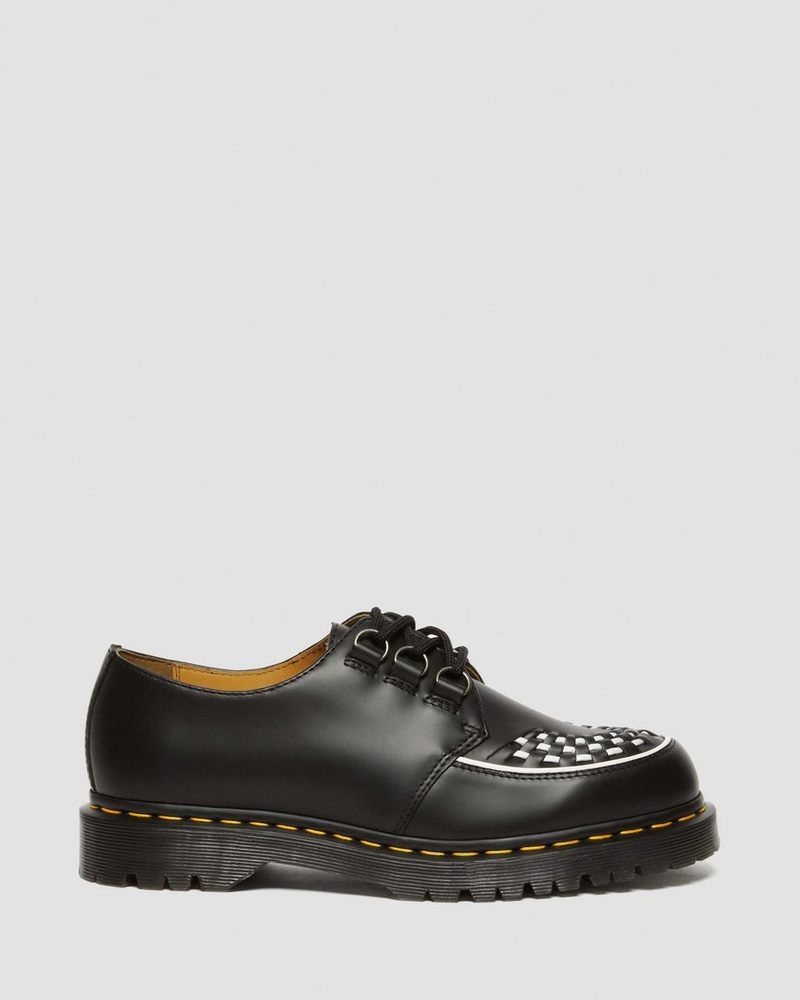 Black Dr Martens Ramsey Smooth Leather Creepers (Smooth Leather) Shoes | ER71-E9QI