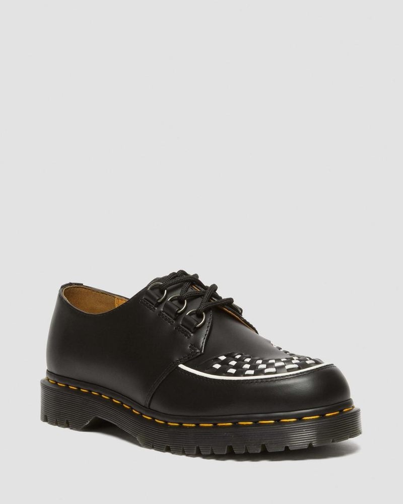 Black Dr Martens Ramsey Smooth Leather Creepers (Smooth Leather) Shoes | ER71-E9QI