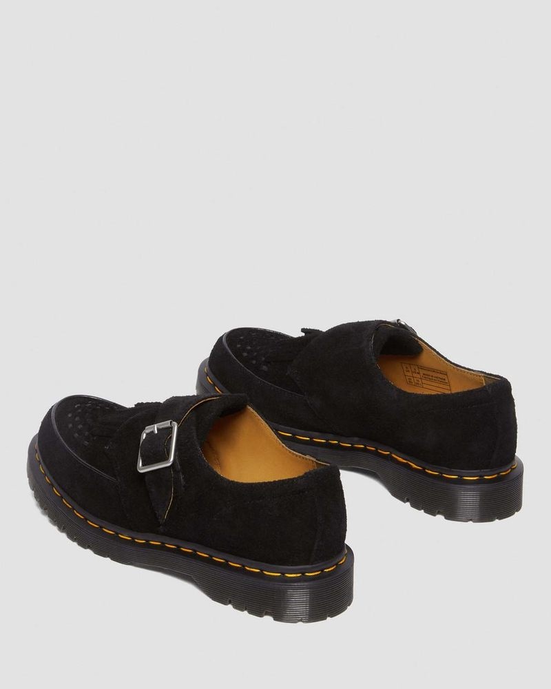 Black Dr Martens Ramsey Suede Kiltie Buckle Creepers (Desert Oasis Suede) Shoes | SF82-A0NM