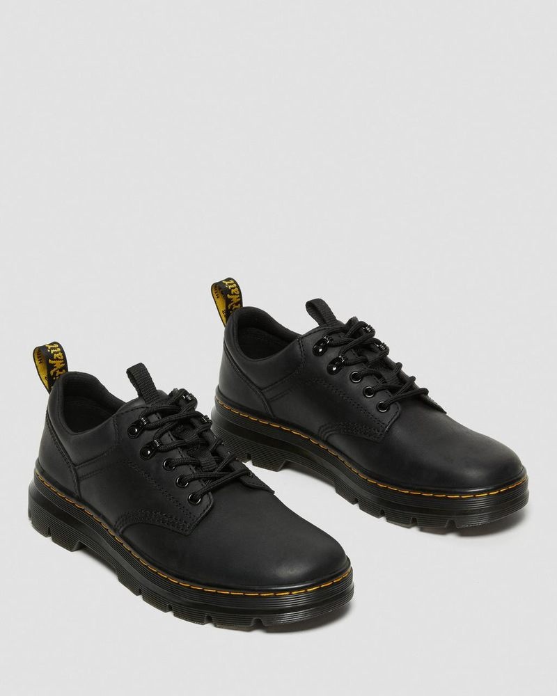 Black Dr Martens Reeder Wyoming Leather Utility Shoes (Wyoming) Shoes | HK64-Q8IH