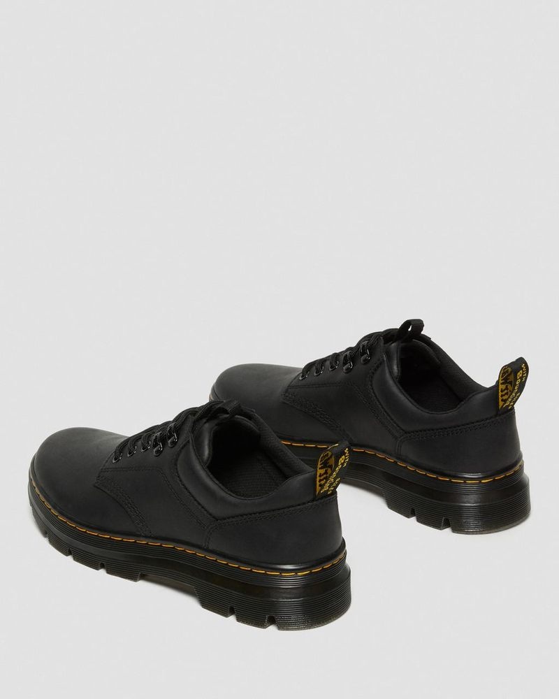 Black Dr Martens Reeder Wyoming Leather Utility Shoes (Wyoming) Shoes | HK64-Q8IH