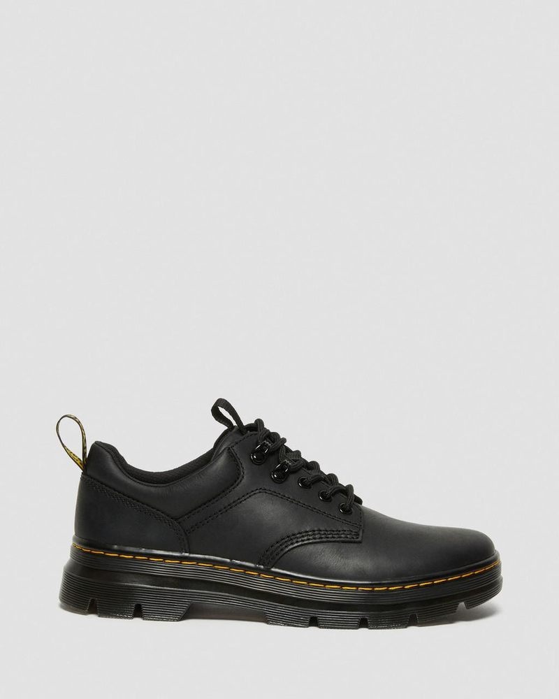 Black Dr Martens Reeder Wyoming Leather Utility Shoes (Wyoming) Shoes | HK64-Q8IH