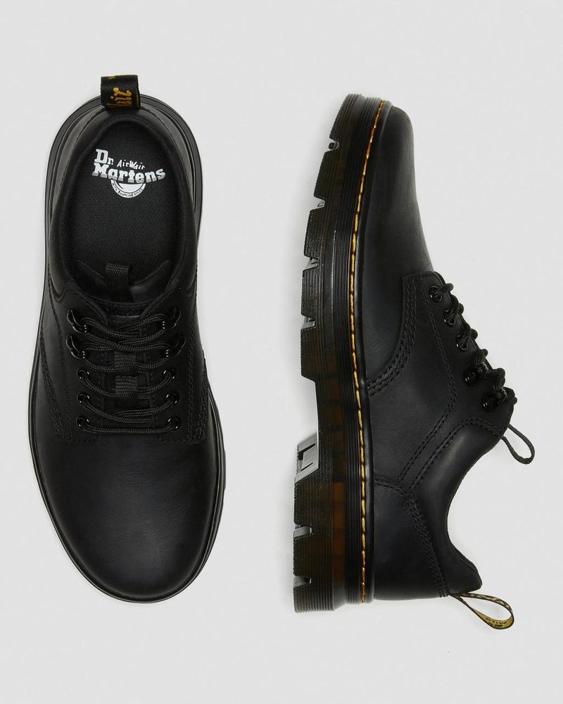 Black Dr Martens Reeder Wyoming Leather Utility Shoes (Wyoming) Shoes | HK64-Q8IH