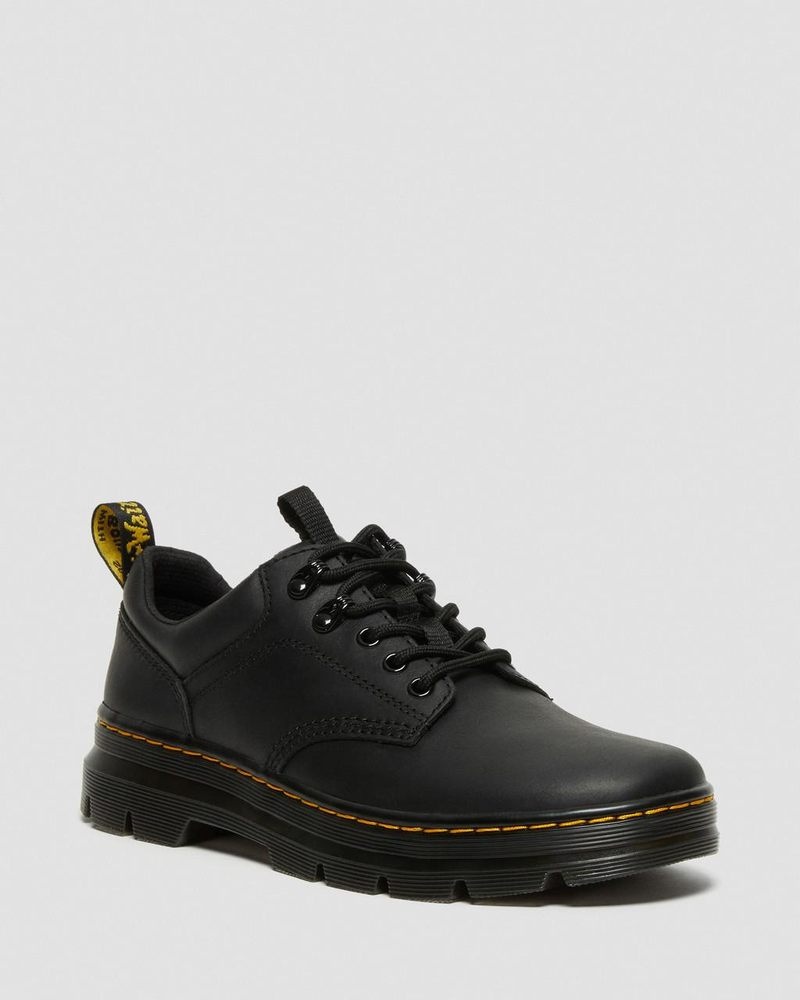 Black Dr Martens Reeder Wyoming Leather Utility Shoes (Wyoming) Shoes | HK64-Q8IH