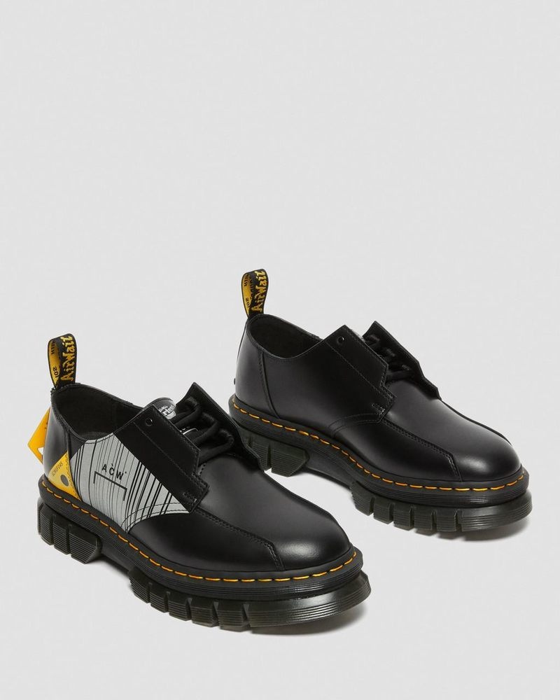 Black Dr Martens Rikard A-Cold-Wall* Leather Platform Shoes (Smooth Leather) Platforms Shoes | ZU71-E9QX