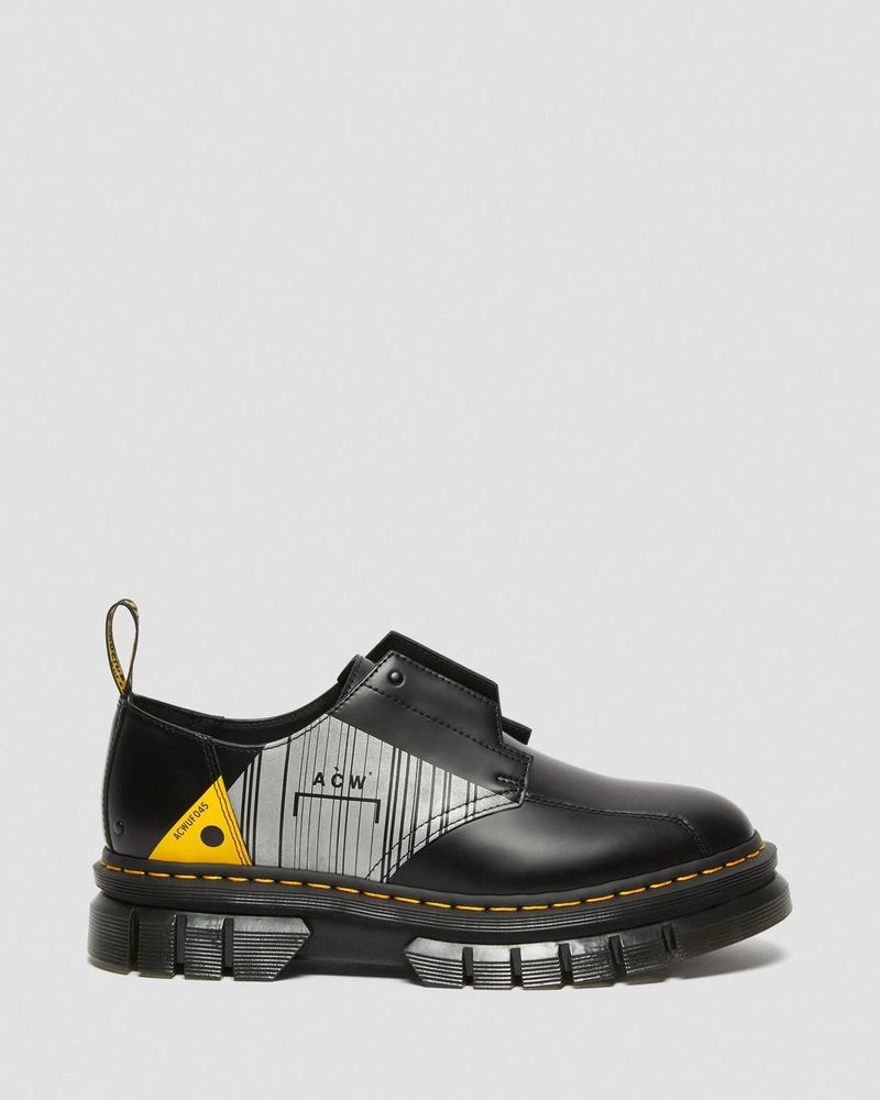 Black Dr Martens Rikard A-Cold-Wall* Leather Platform Shoes (Smooth Leather) Platforms Shoes | ZU71-E9QX