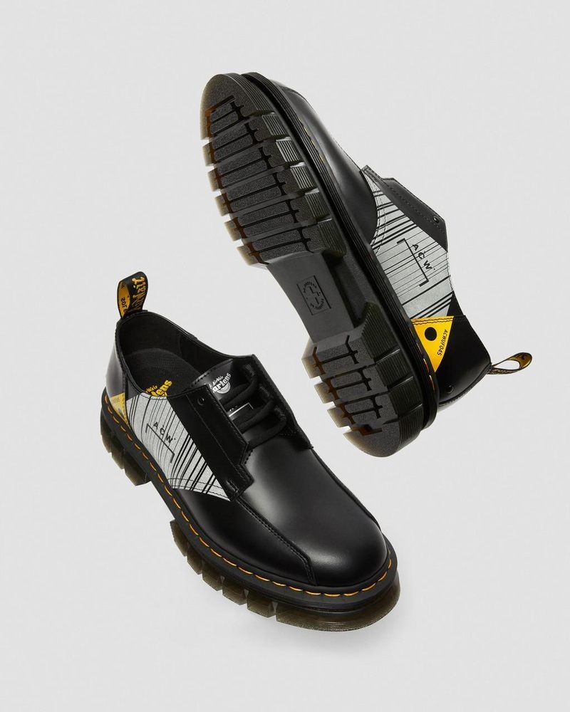 Black Dr Martens Rikard A-Cold-Wall* Leather Platform Shoes (Smooth Leather) Platforms Shoes | ZU71-E9QX