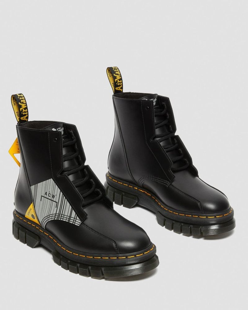 Black Dr Martens Rikard A-Cold-Wall* Leather Platform Boots (Smooth Leather) Platforms Boots | LV55-G0GF