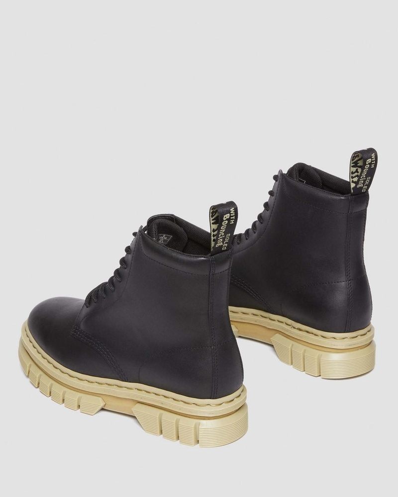 Black Dr Martens Rikard Contrast Sole Platform Lace Up Boots (Polished Lucido) Boots | VT31-T1RJ