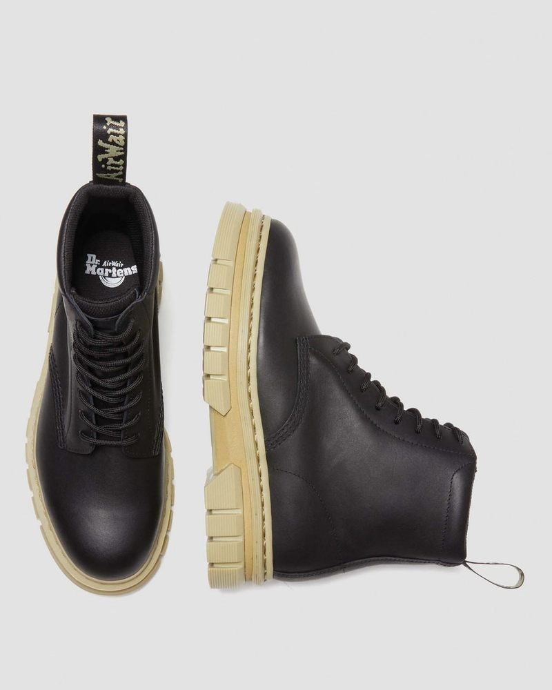 Black Dr Martens Rikard Contrast Sole Platform Lace Up Boots (Polished Lucido) Boots | VT31-T1RJ