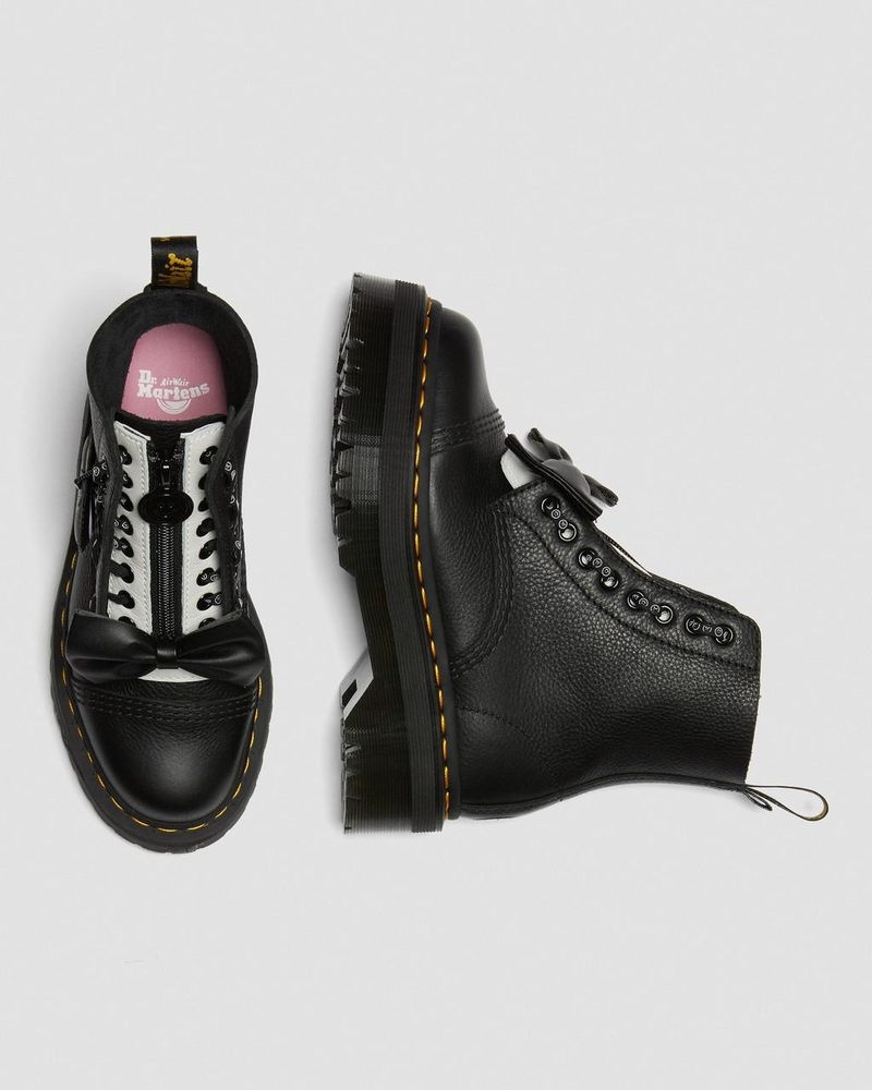 Black Dr Martens Sinclair Lazy Oaf Leather Platform Boots (Pisa) Boots | CR97-M5IB