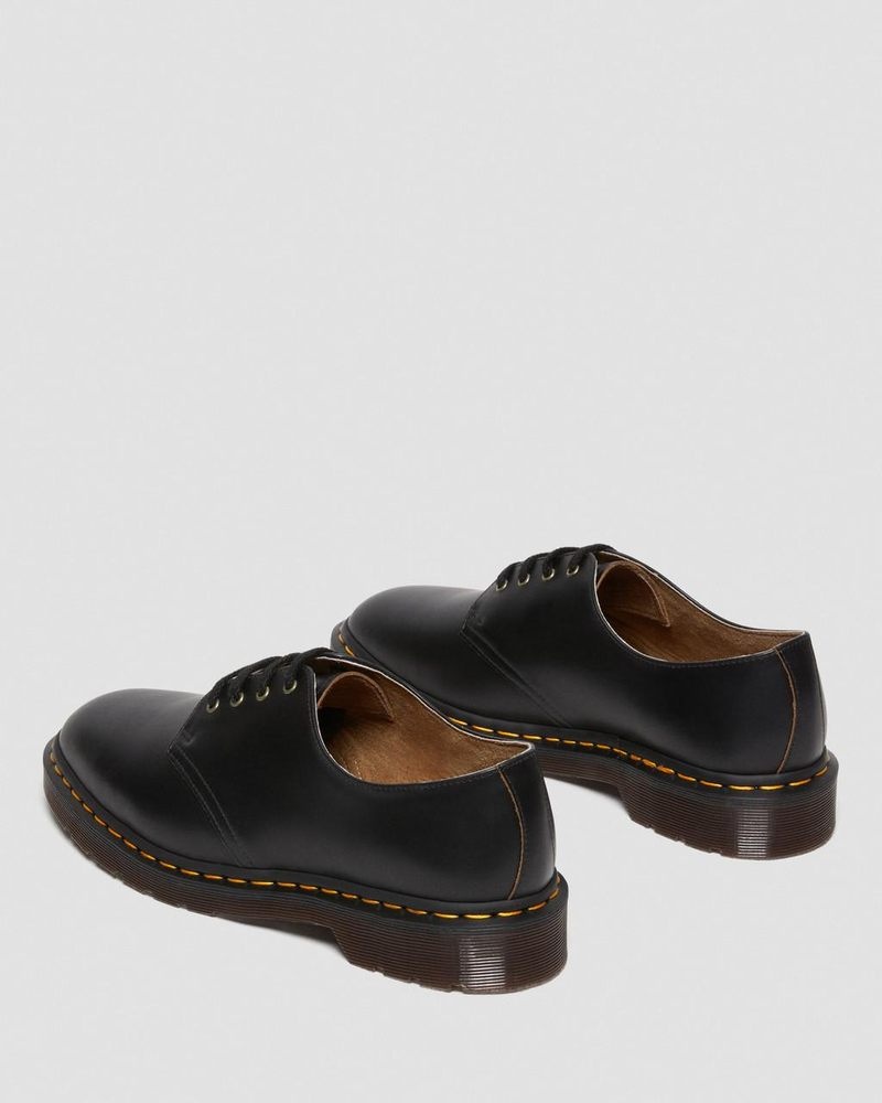 Black Dr Martens Smiths Vintage Smooth Leather Dress Shoes (Valentine Smooth) Shoes | WM31-Z5YC