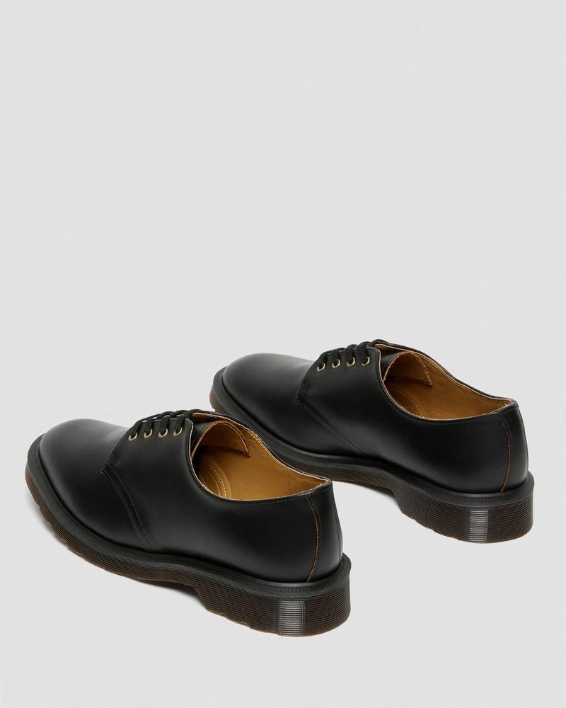 Black Dr Martens Smiths Vintage Smooth Leather Dress Shoes (Valentine Smooth) Shoes | SN37-V6KK