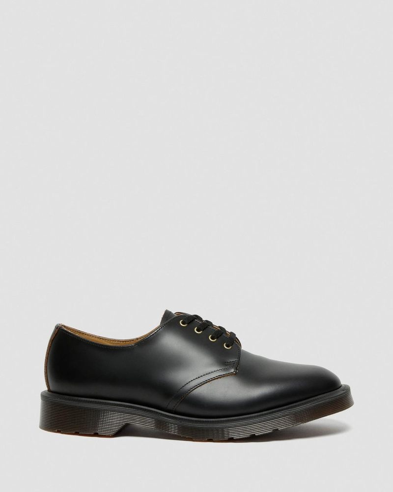 Black Dr Martens Smiths Vintage Smooth Leather Dress Shoes (Valentine Smooth) Shoes | SN37-V6KK