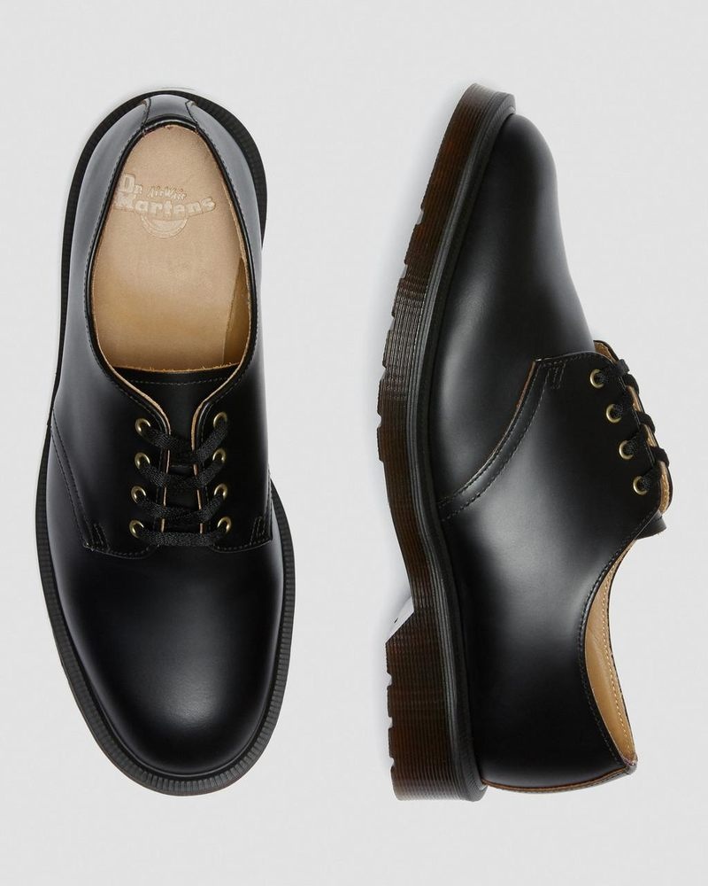 Black Dr Martens Smiths Vintage Smooth Leather Dress Shoes (Valentine Smooth) Shoes | SN37-V6KK