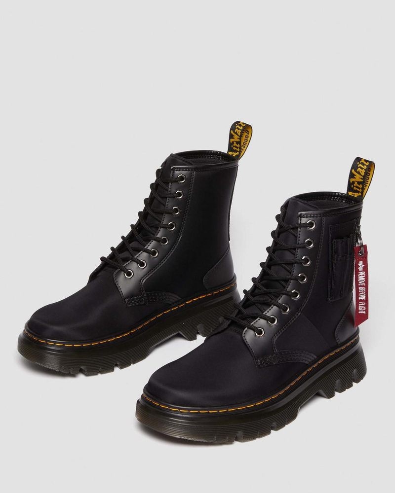 Black Dr Martens Tarik Alpha Industries Leather & Nylon Utility Boots Boots | NS26-D5LA