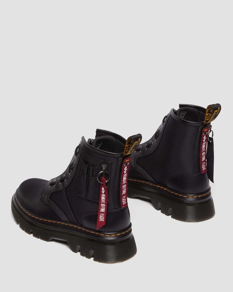 Black Dr Martens Tarik Alpha Industries Leather & Nylon Utility Boots Boots | NS26-D5LA