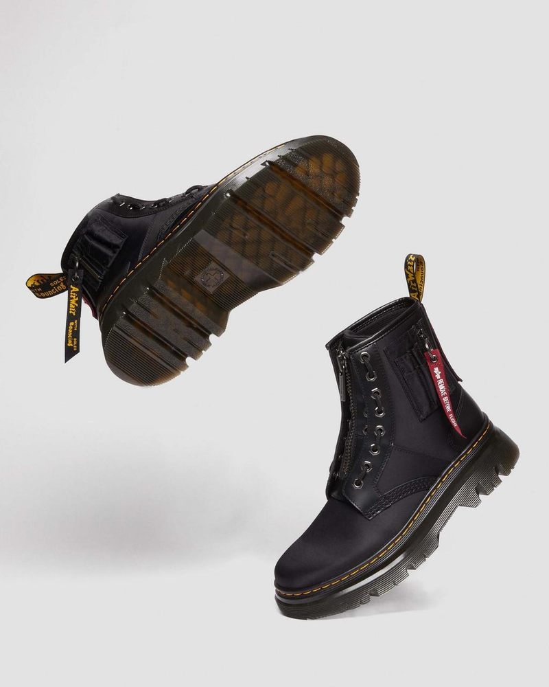 Black Dr Martens Tarik Alpha Industries Leather & Nylon Utility Boots Boots | NS26-D5LA