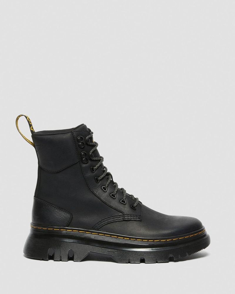 Black Dr Martens Tarik Wyoming Leather Utility Boots (Wyoming) Boots | UL63-A8PC