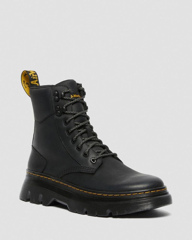 Black Dr Martens Tarik Wyoming Leather Utility Boots (Wyoming) Boots | UL63-A8PC