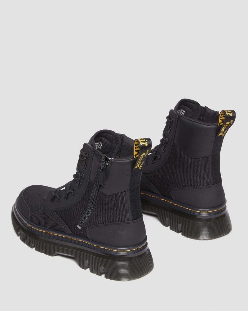 Black Dr Martens Tarik Zip Poly & Leather Utility Boots (Ajax + Extra Tough 50/50 + Hydro) Boots | PK79-F6SP