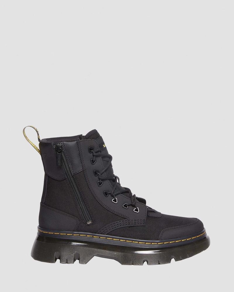 Black Dr Martens Tarik Zip Poly & Leather Utility Boots (Ajax + Extra Tough 50/50 + Hydro) Boots | PK79-F6SP