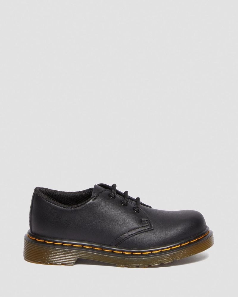 Black Dr Martens Toddler 1461 Softy T Leather Oxford Shoes (Softy T) Shoes | BX41-F1QS