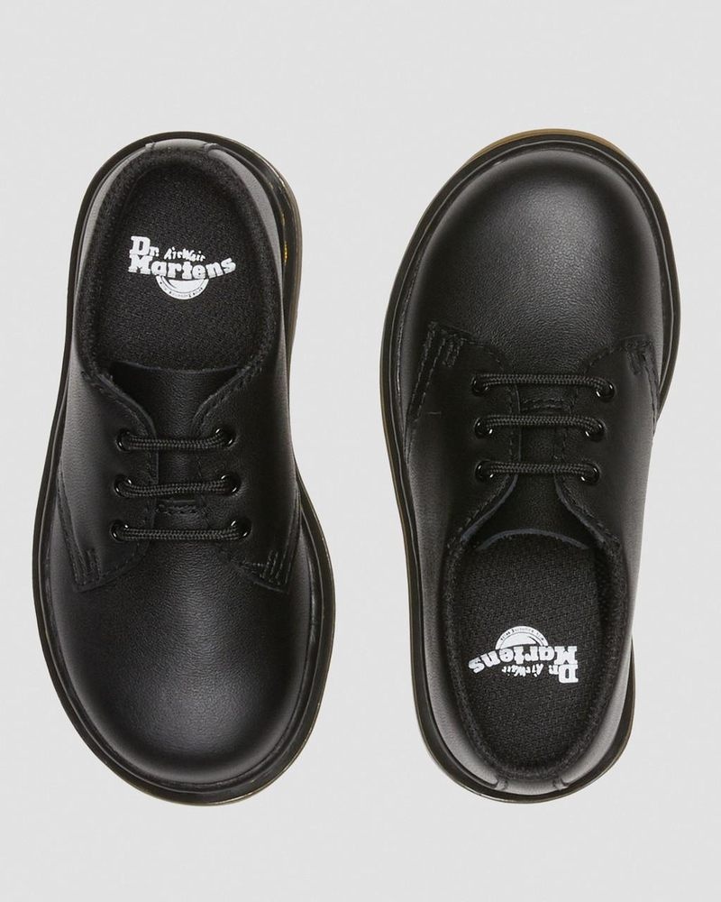 Black Dr Martens Toddler 1461 Softy T Leather Oxford Shoes (Softy T) Shoes | BX41-F1QS