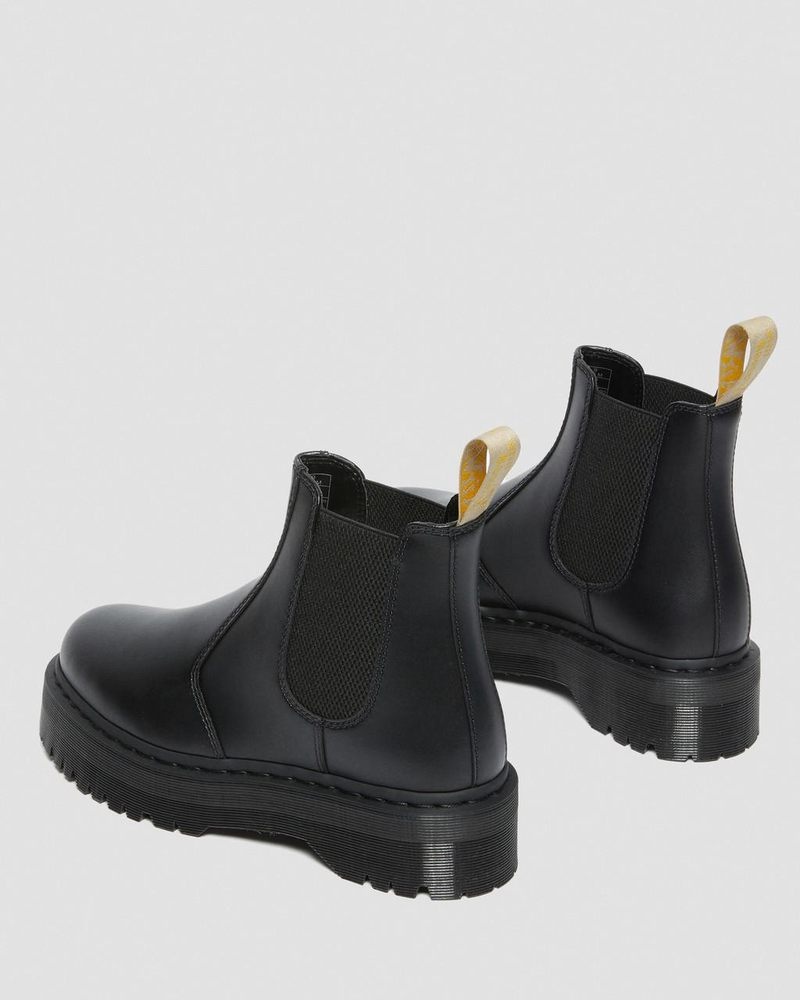 Black Dr Martens Vegan 2976 Felix Platform Chelsea Boots (Felix Rub Off) Platforms Boots | YP95-M5JU