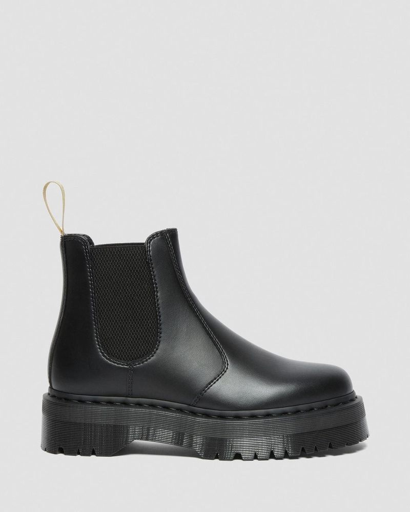 Black Dr Martens Vegan 2976 Felix Platform Chelsea Boots (Felix Rub Off) Platforms Boots | YP95-M5JU