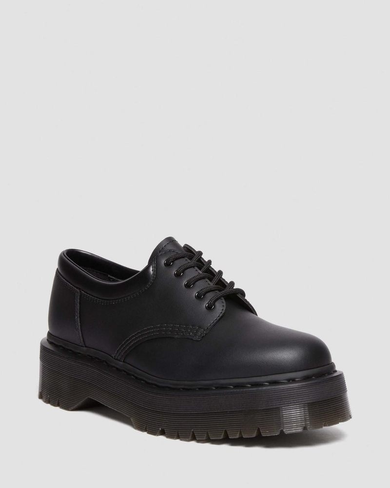 Black Dr Martens Vegan 8053 Felix Platform Casual Shoes (Felix Rub Off) Platforms | WA80-X3RW