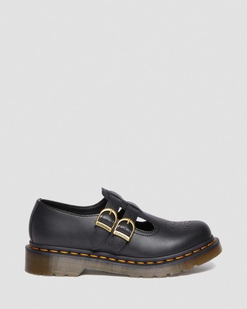 Black Dr Martens Vegan 8065 Felix Mary Jane Shoes (Felix Rub Off) Shoes | CU02-S7PK