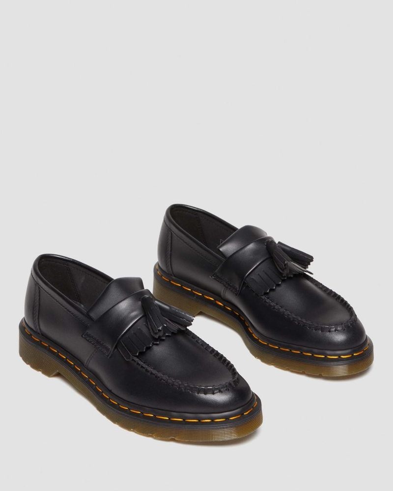 Black Dr Martens Vegan Adrian Felix Tassel Loafers (Felix Rub Off) Shoes | FX71-X9GS