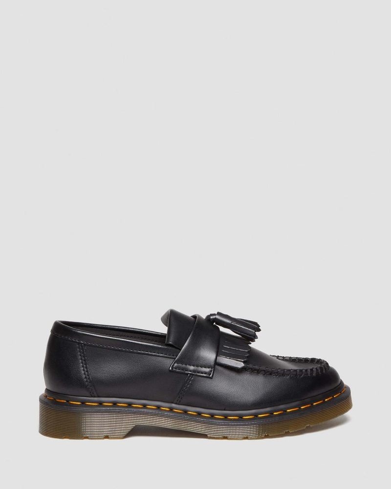 Black Dr Martens Vegan Adrian Felix Tassel Loafers (Felix Rub Off) Shoes | FX71-X9GS