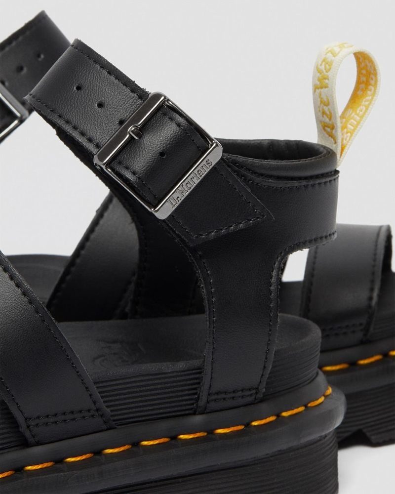 Black Dr Martens Vegan Blaire - Felix Gladiator Sandals (Felix Rub Off) Platforms Sandals | GN07-H3XA