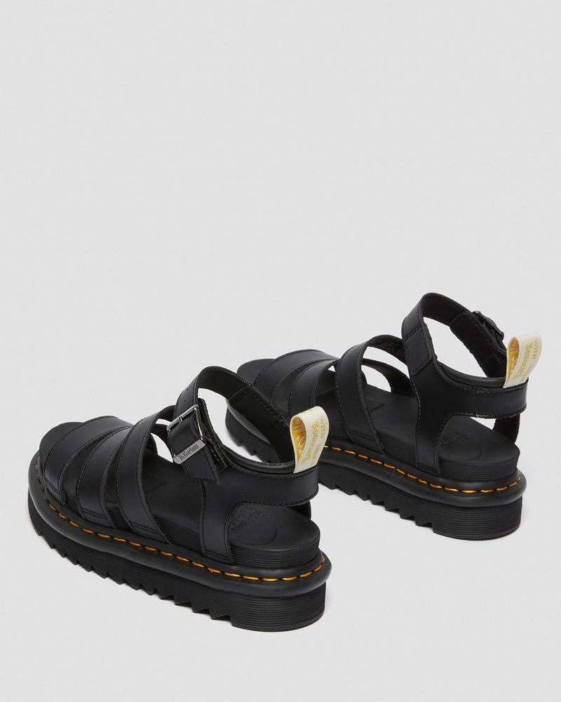 Black Dr Martens Vegan Blaire - Felix Gladiator Sandals (Felix Rub Off) Platforms Sandals | GN07-H3XA