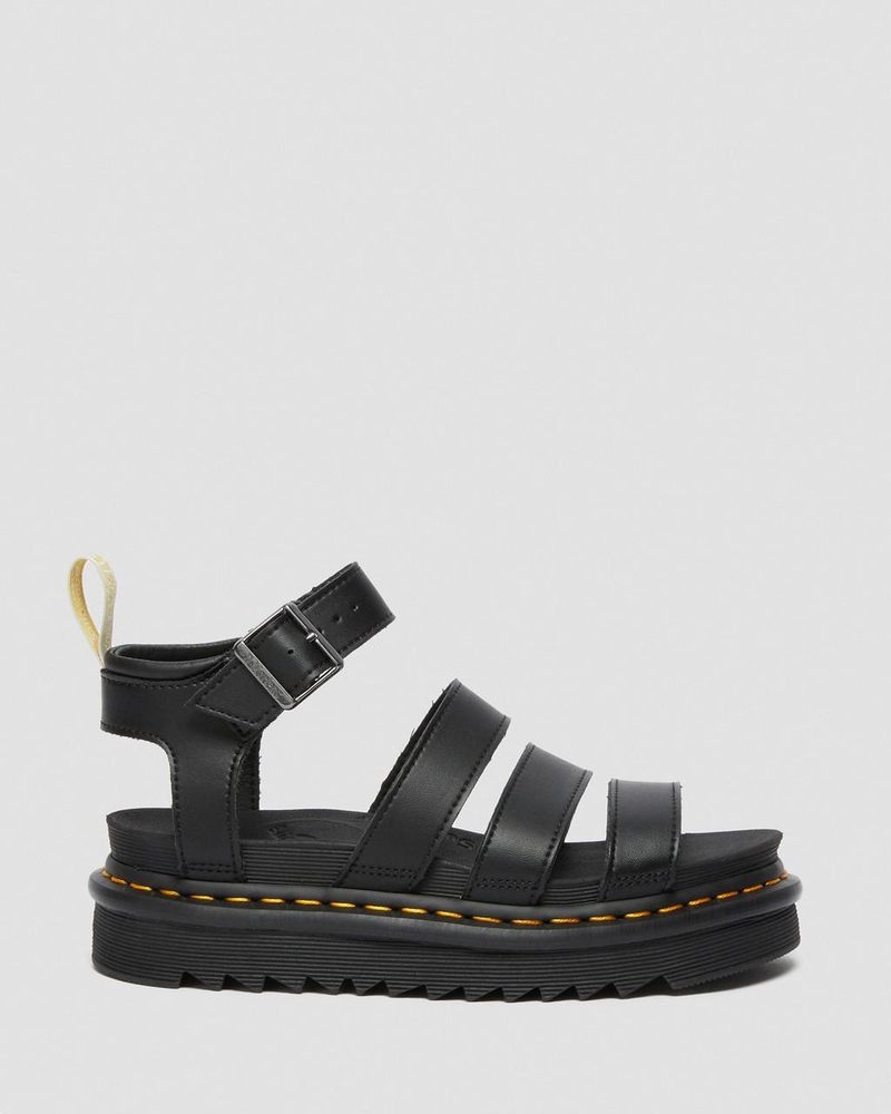 Black Dr Martens Vegan Blaire - Felix Gladiator Sandals (Felix Rub Off) Platforms Sandals | GN07-H3XA