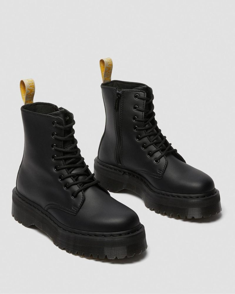 Black Dr Martens Vegan Jadon II Boot Mono Platforms (Felix Rub Off) Platforms Boots | TC94-I0TC