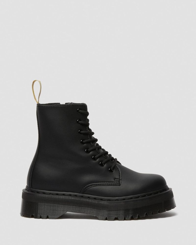 Black Dr Martens Vegan Jadon II Boot Mono Platforms (Felix Rub Off) Platforms Boots | TC94-I0TC