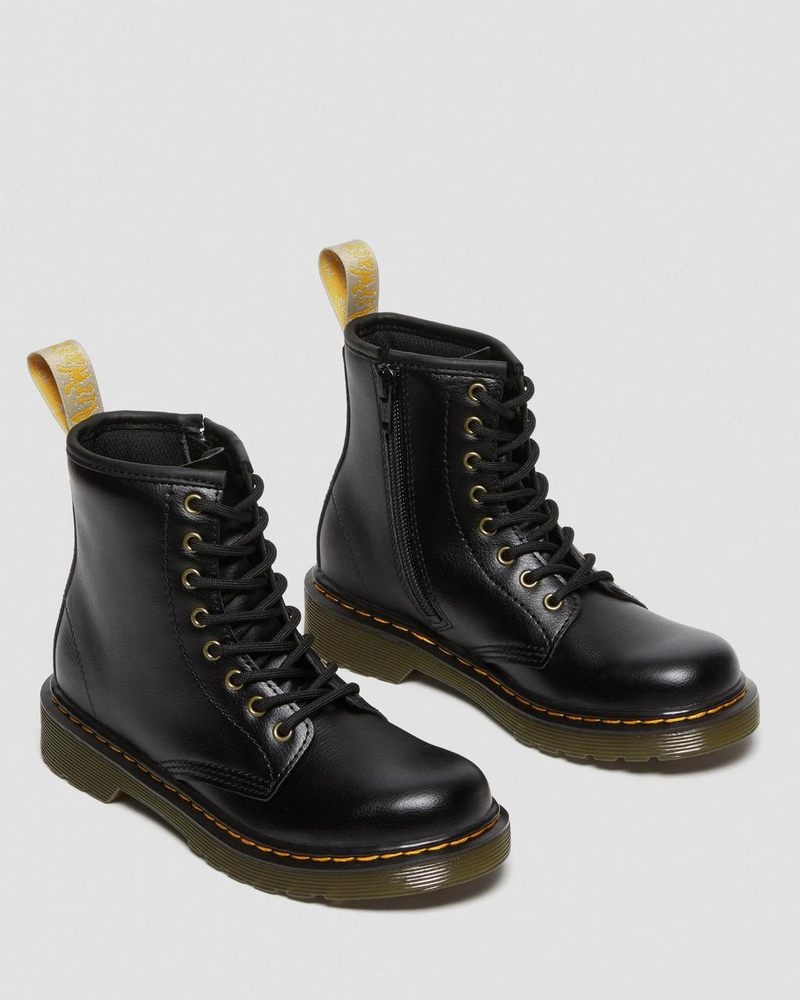 Black Dr Martens Vegan Junior 1460 Lace Up Boots (Newbury Tumble) Boots | ST33-Q6DR