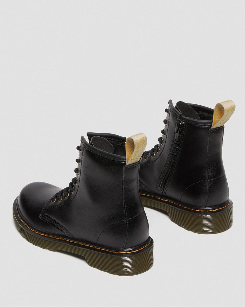 Black Dr Martens Vegan Junior 1460 Lace Up Boots (Newbury Tumble) Boots | ST33-Q6DR