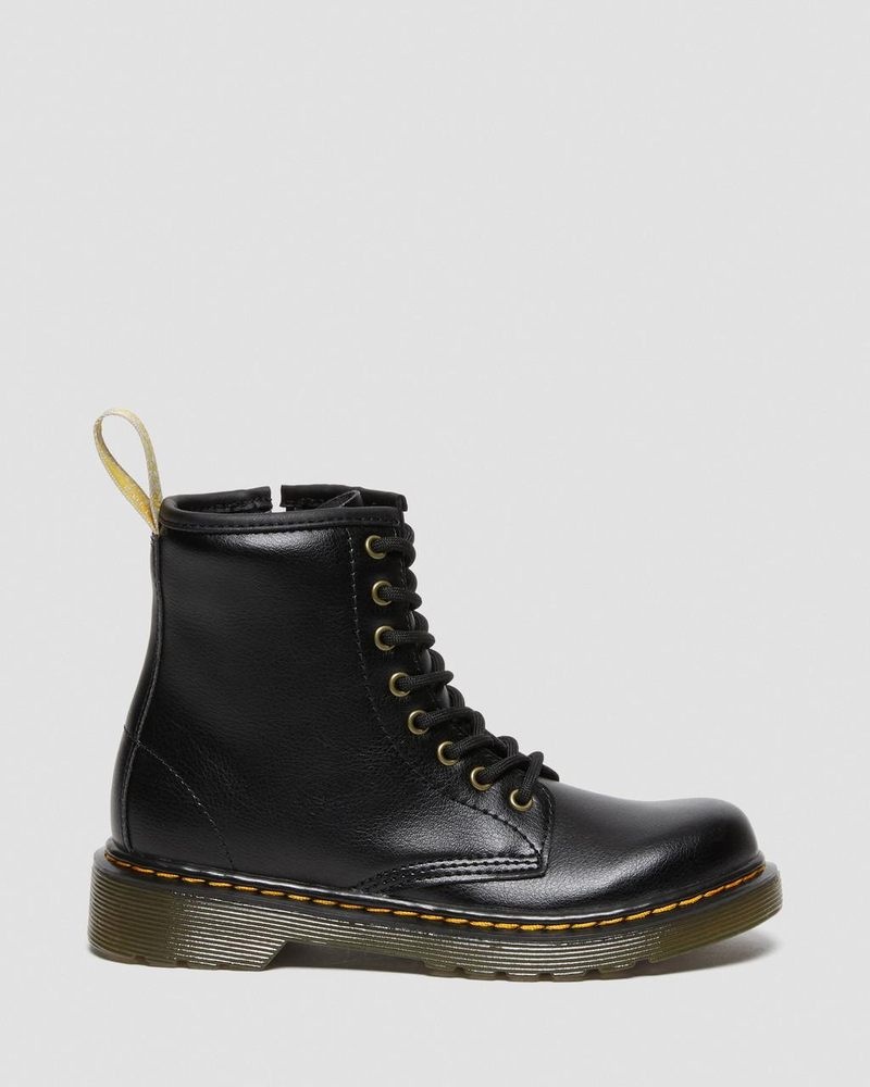 Black Dr Martens Vegan Junior 1460 Lace Up Boots (Newbury Tumble) Boots | ST33-Q6DR