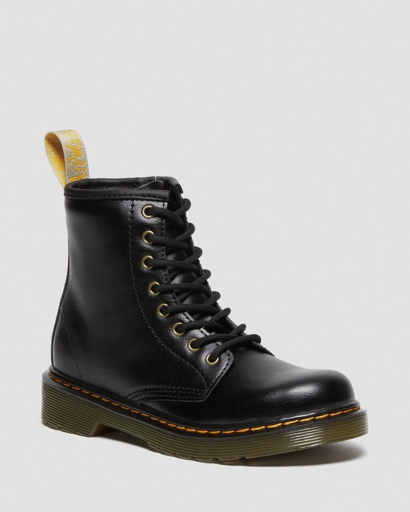 Black Dr Martens Vegan Junior 1460 Lace Up Boots (Newbury Tumble) Boots | ST33-Q6DR