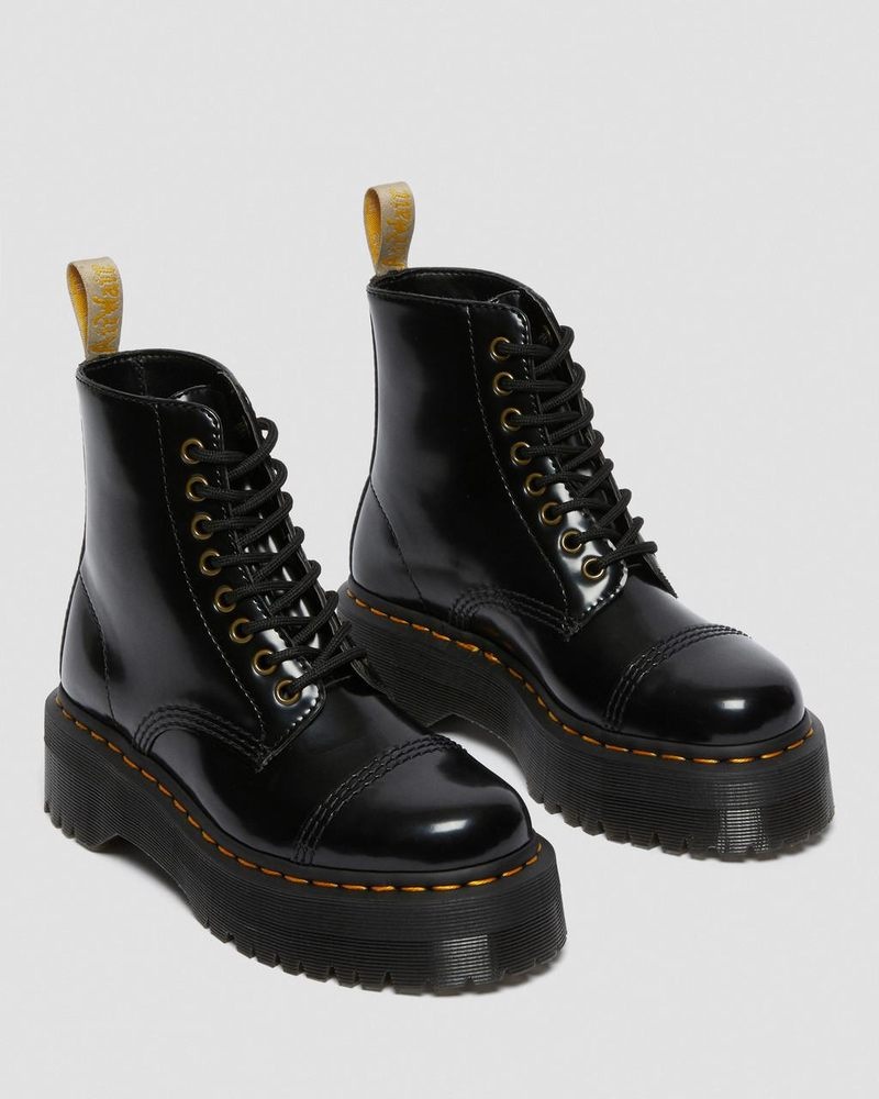 Black Dr Martens Vegan Sinclair Platform Boots (Oxford) Platforms Boots | ON91-D5XN